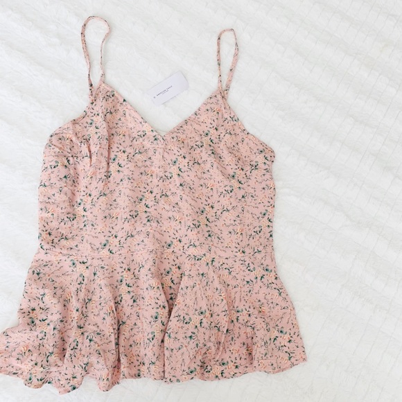 AE // NWT blush floral peplum cami - Picture 7 of 10